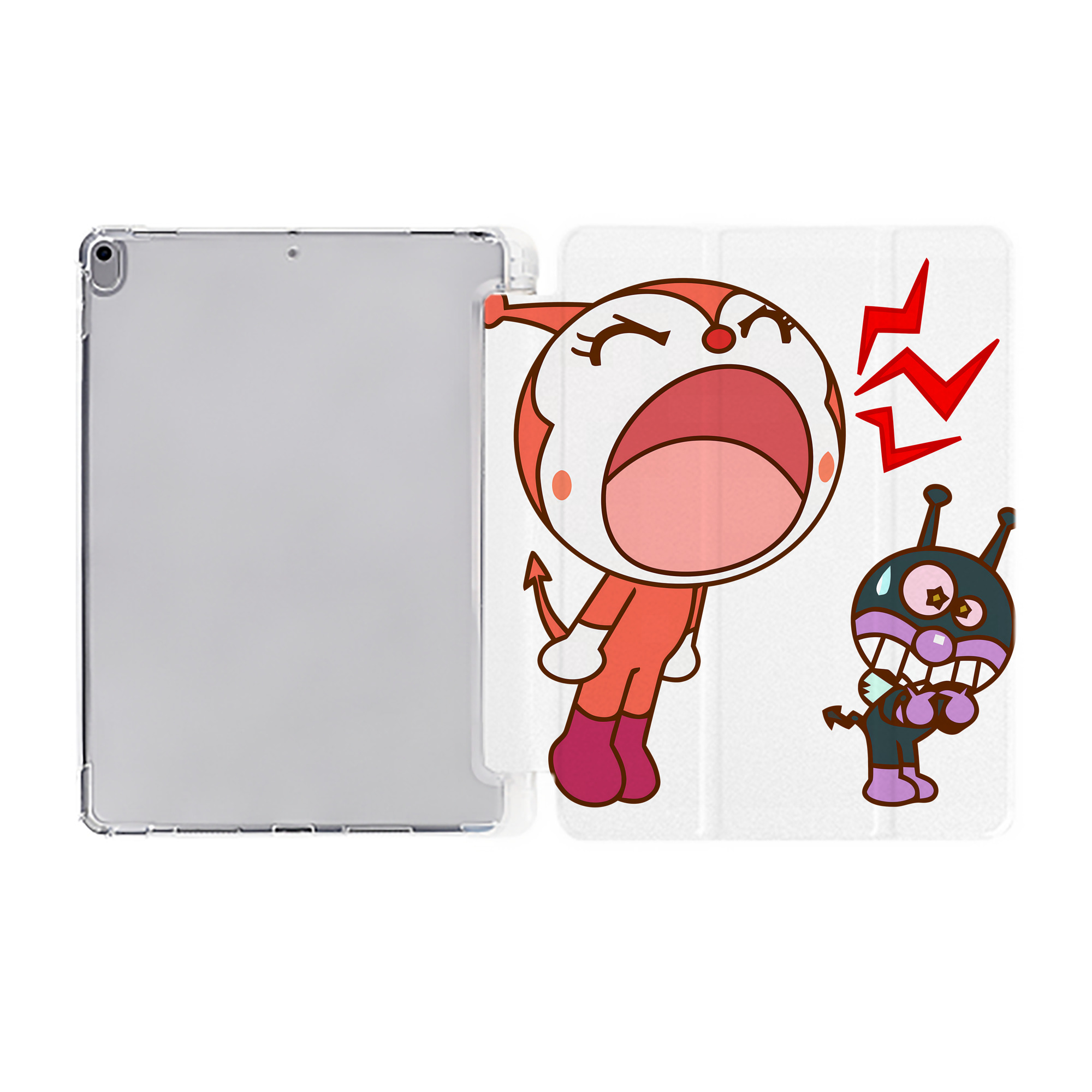 （画像用） アンパンマン Anpanman IPad ケース ペン収納付き 三つ折りスタンド PUレザー×シリコン 対応機種9.5/10.5/10.9インチ